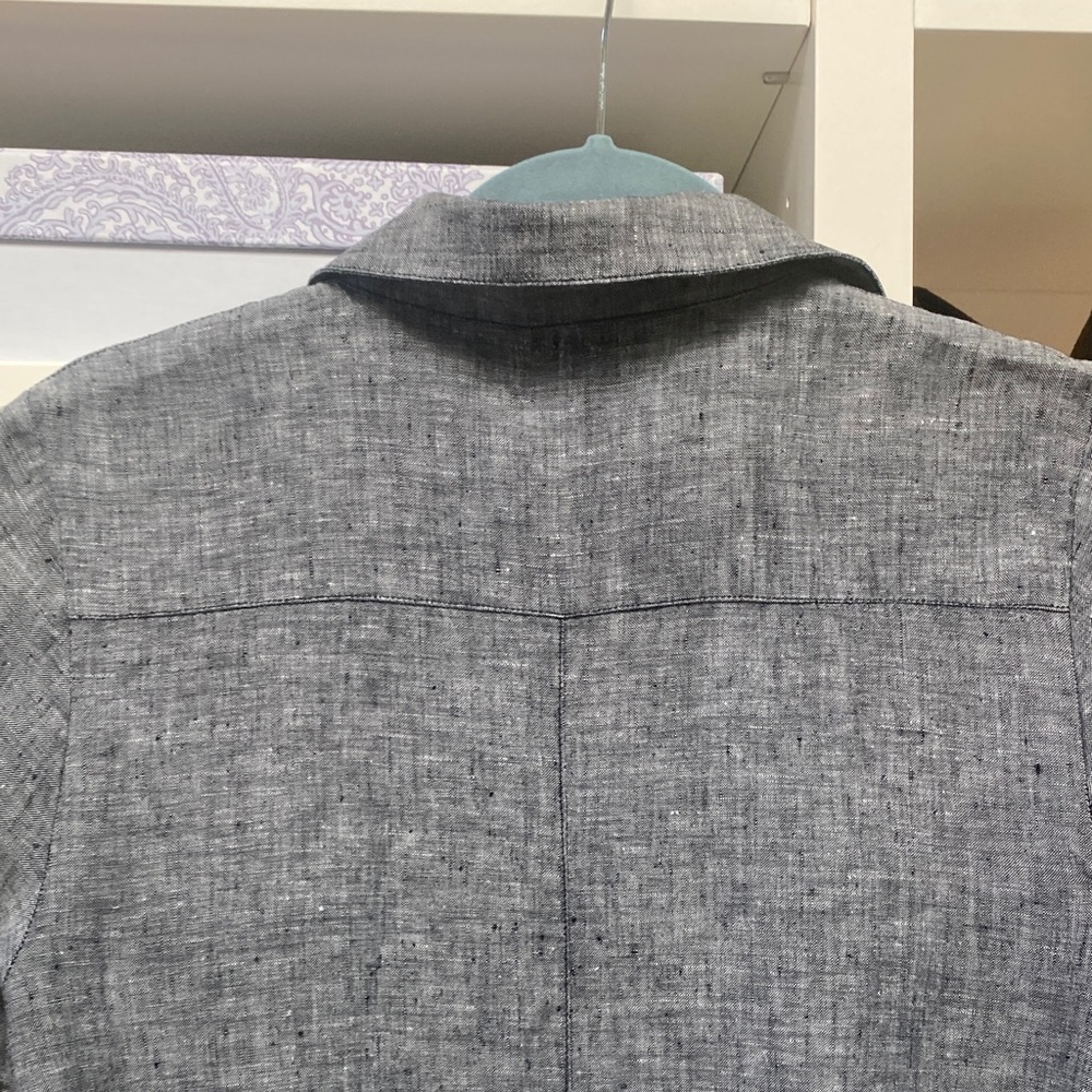 Tahari - Gray Linen Button-Down Dress! Like NEW. Size S. - Picture 12 of 15